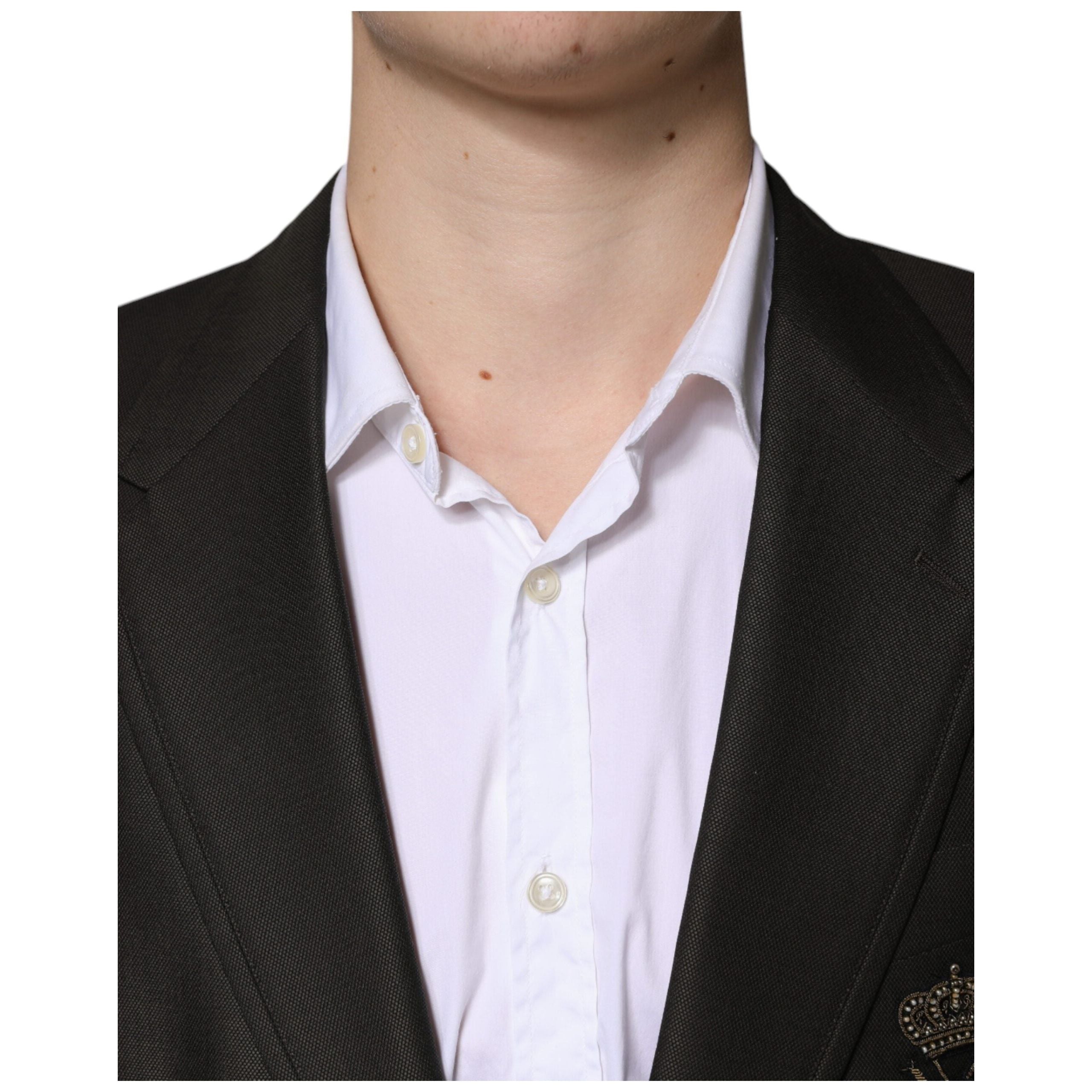 Dolce & Gabbana Black Wool Single Breasted Formal Blazer