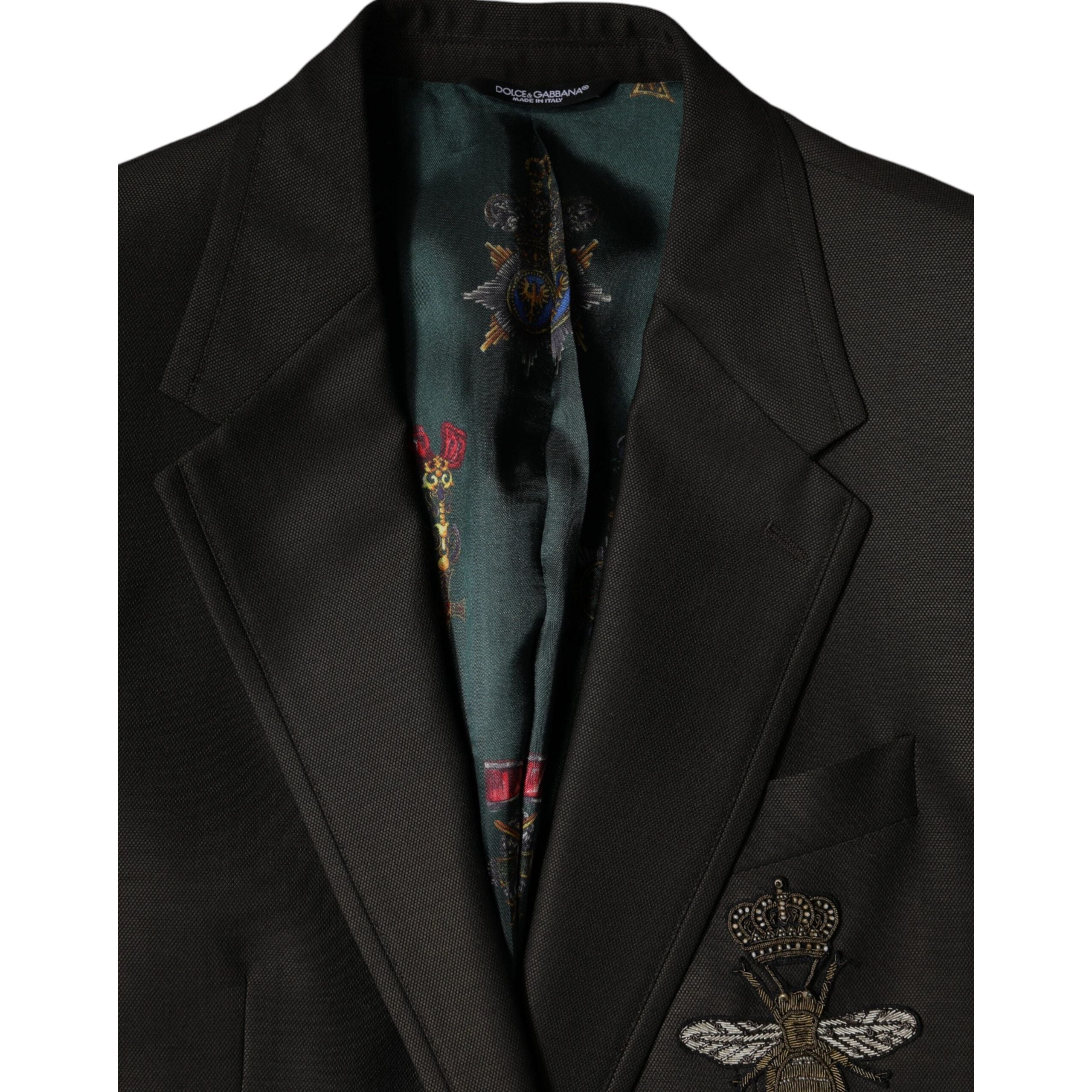 Dolce & Gabbana Black Wool Single Breasted Formal Blazer