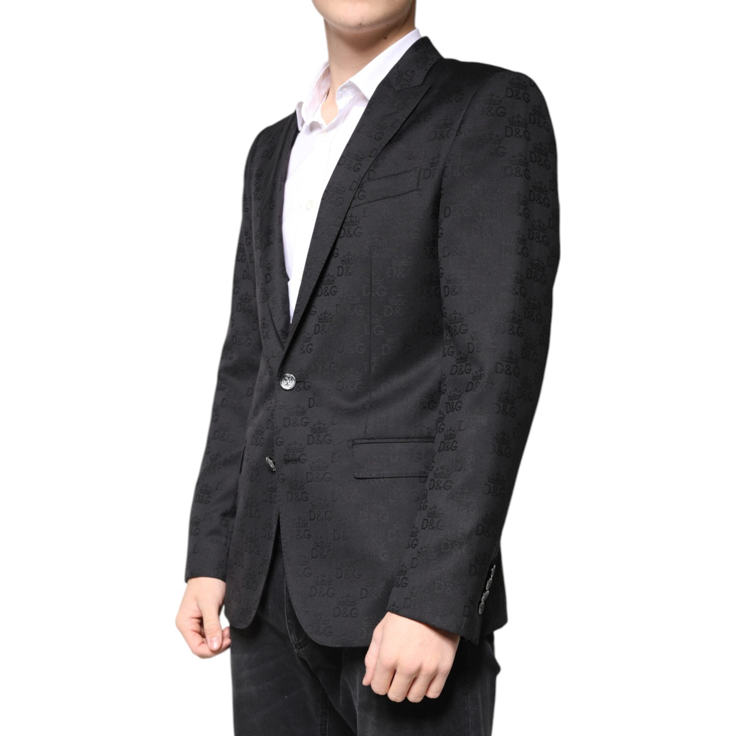 Dolce & Gabbana Black Wool Single Breasted Formal Blazer
