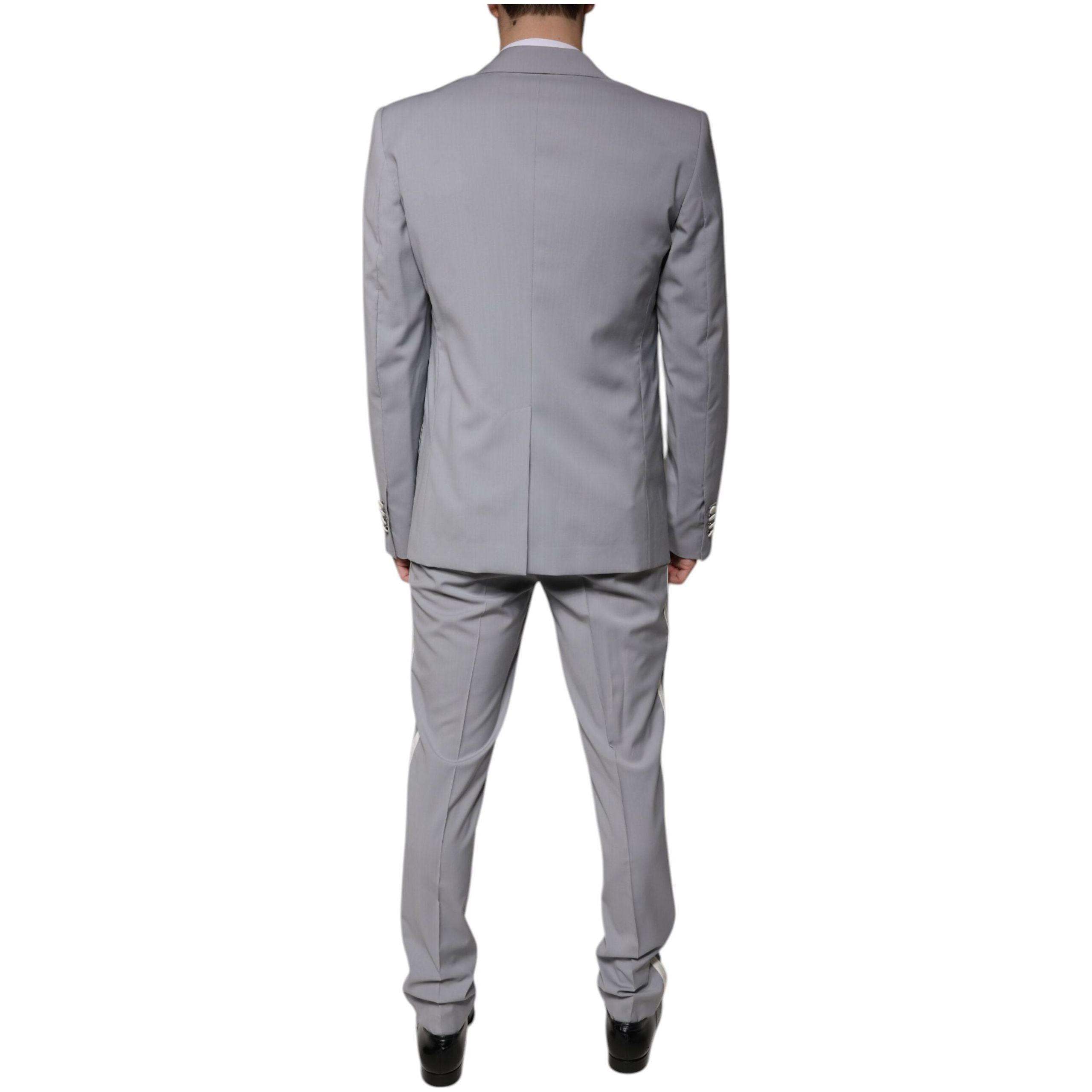 Dolce & Gabbana Gray Wool 3 Piece Slim Fit Formal Suit
