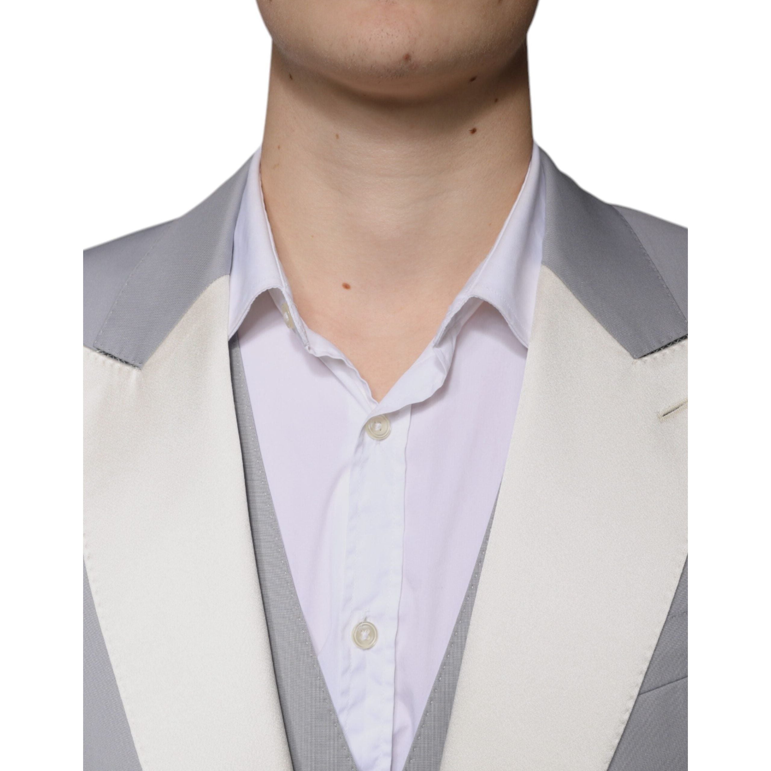 Dolce & Gabbana Gray Wool 3 Piece Slim Fit Formal Suit