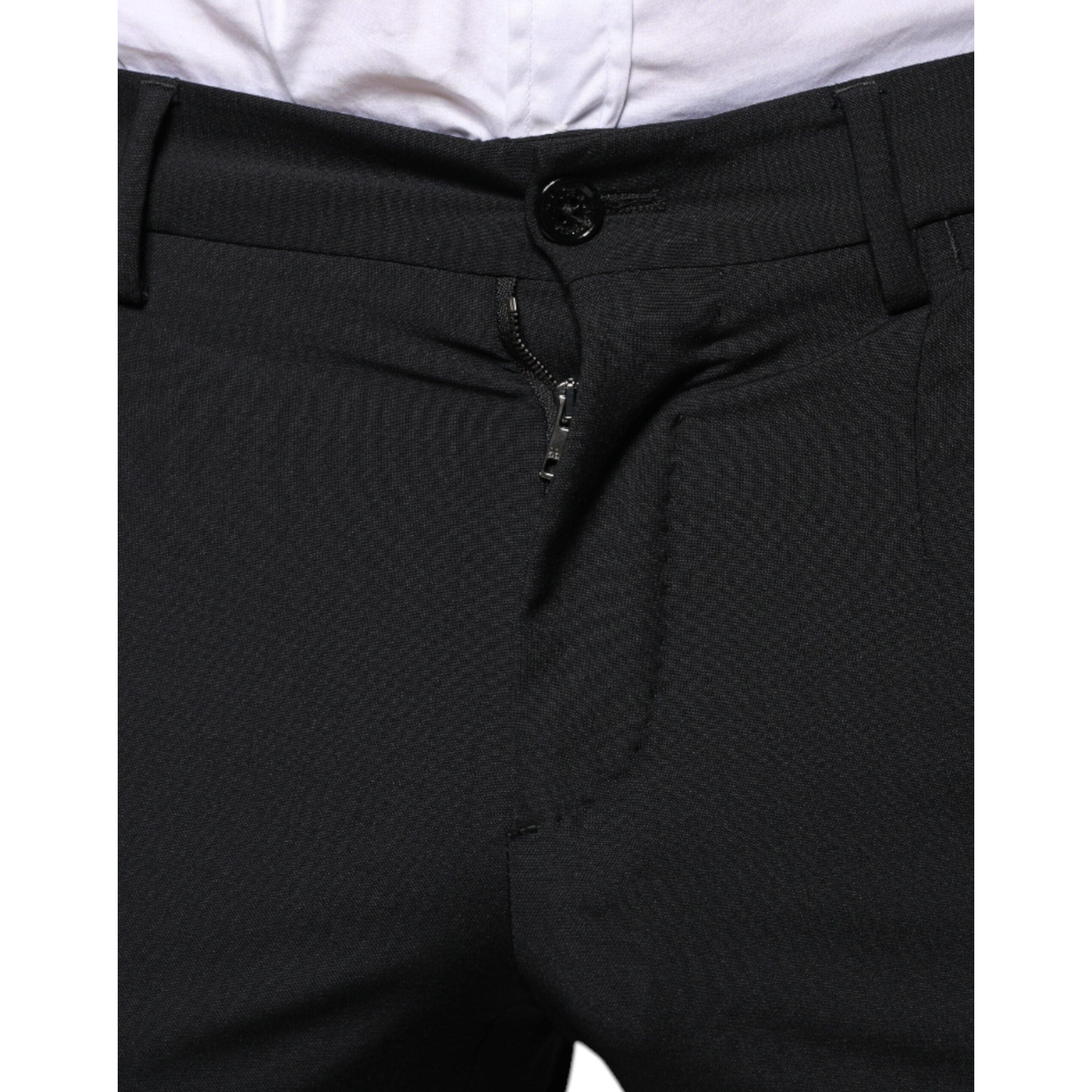 Dolce & Gabbana Black Wool 3 Piece Slim Fit Formal Suit