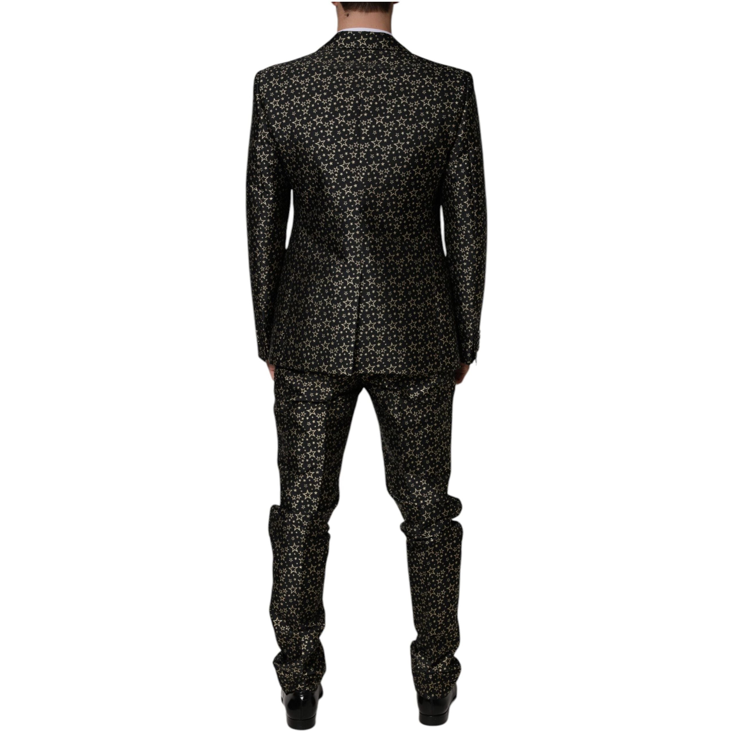 Dolce & Gabbana Black Jacquard 2 Piece Suit