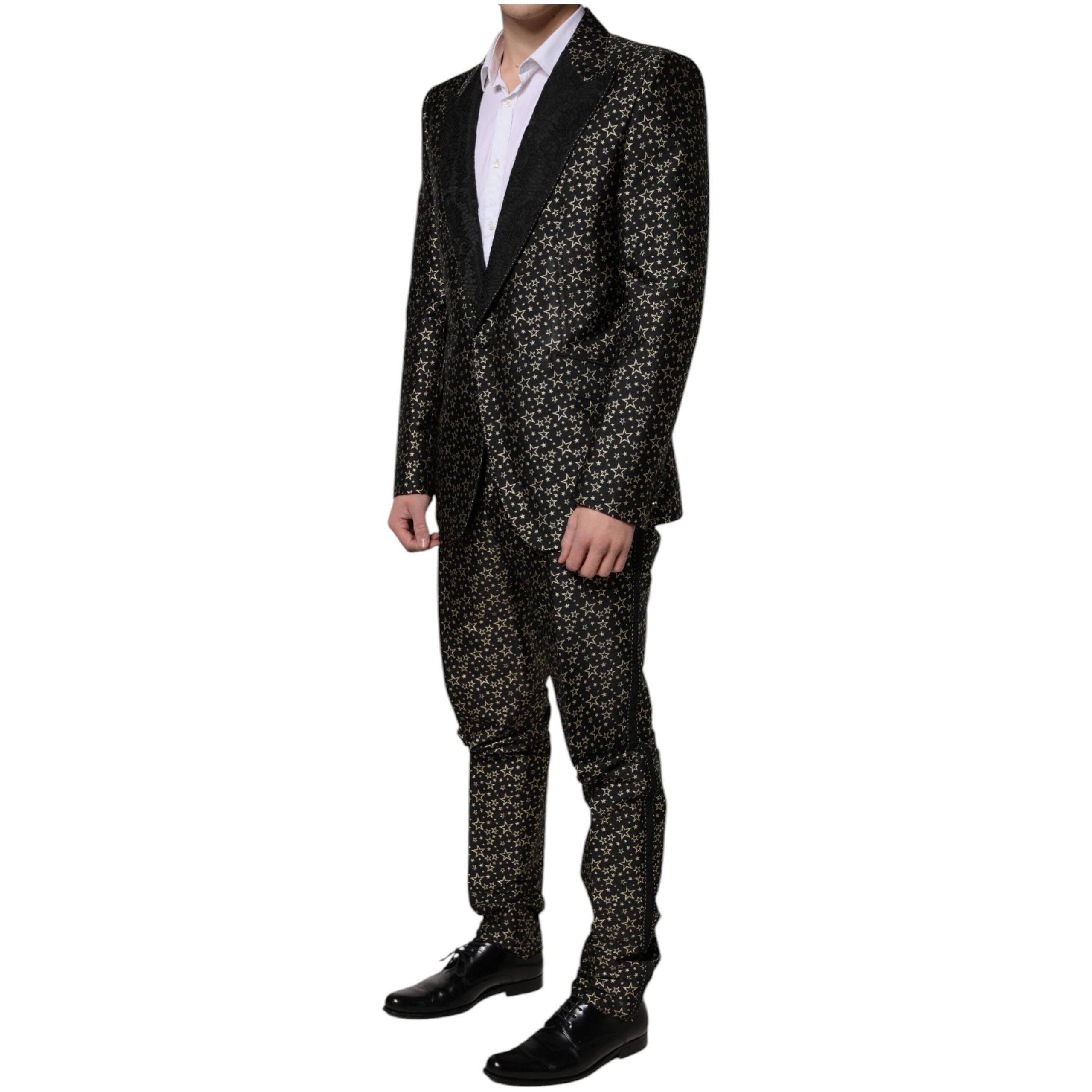 Dolce & Gabbana Black Jacquard 2 Piece Suit
