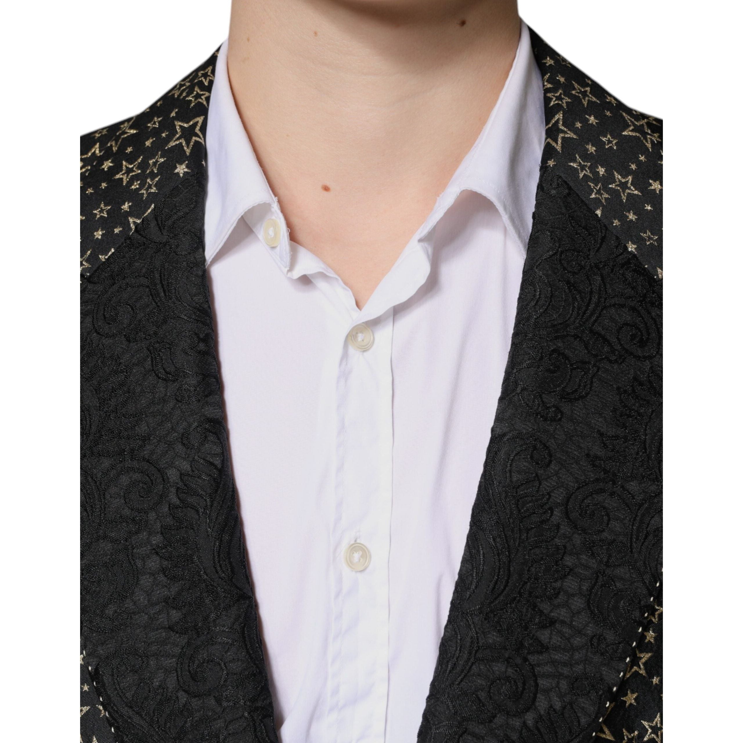 Dolce & Gabbana Black Jacquard 2 Piece Suit