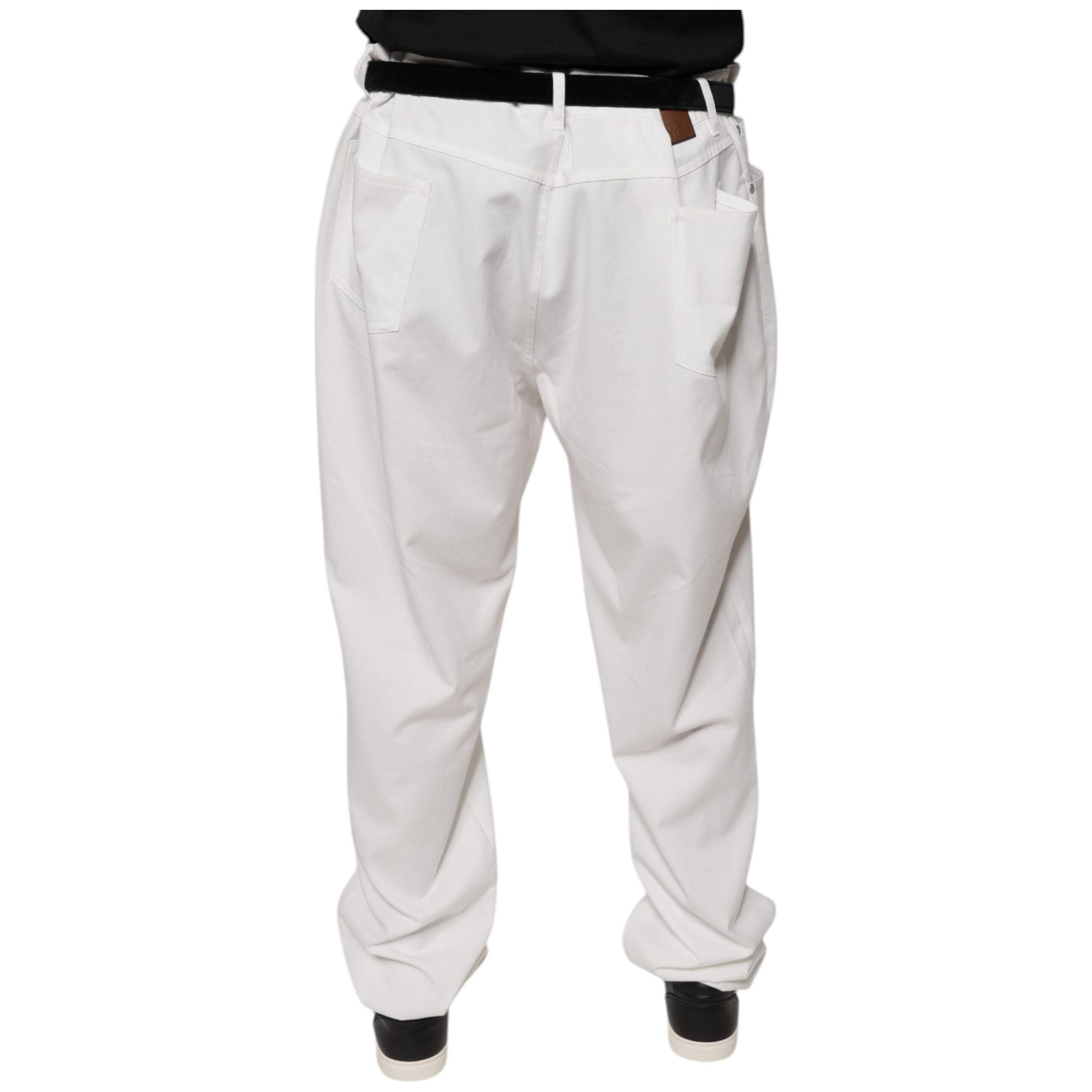 Brunello Cucinelli White Cotton Dress Tapered Pants