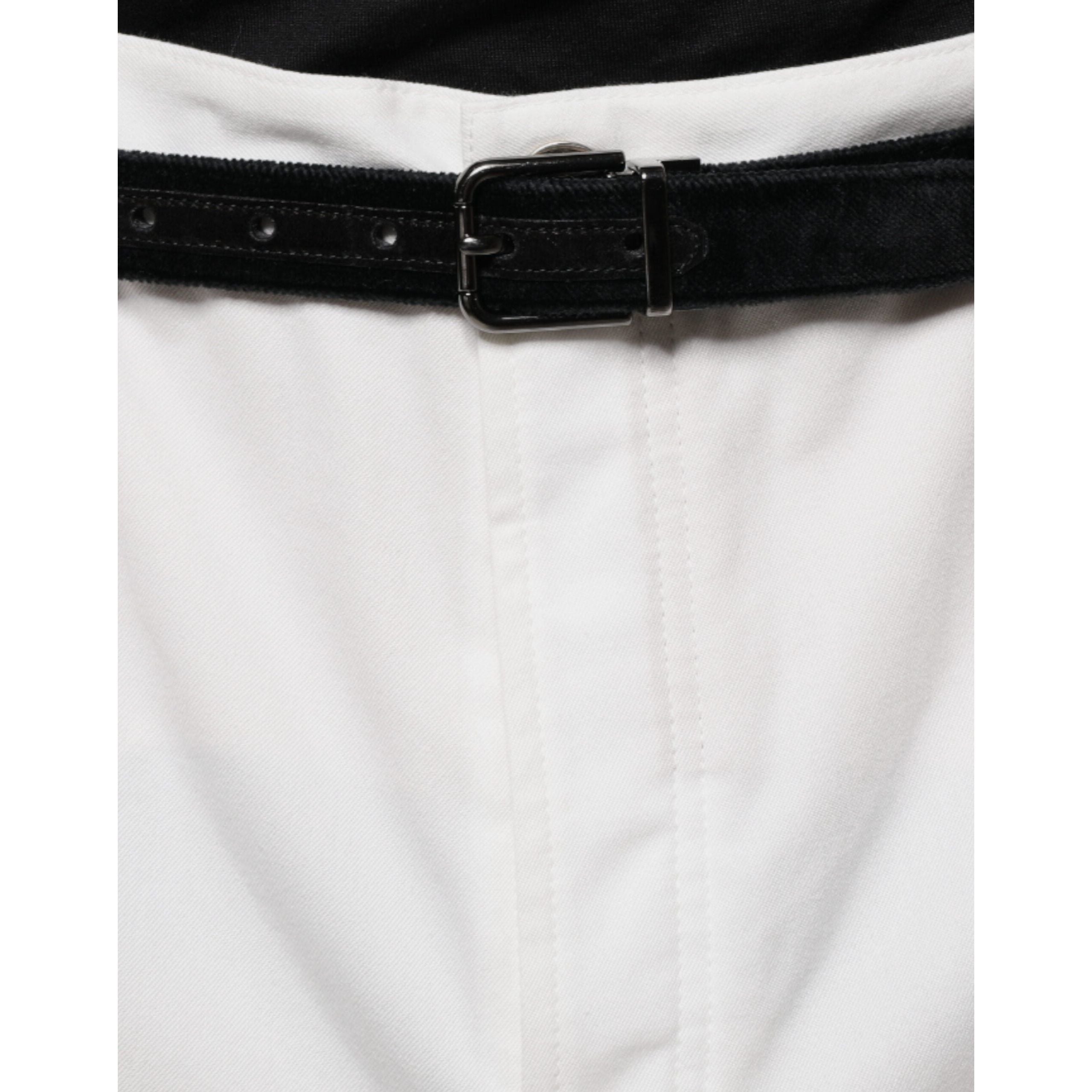 Brunello Cucinelli White Cotton Dress Tapered Pants