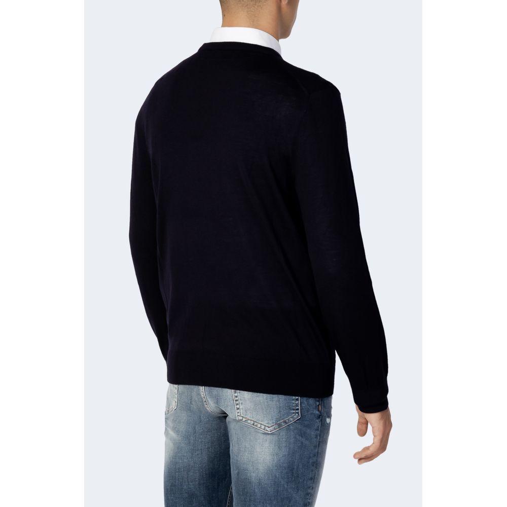 Armani Exchange Blue Wool T-Shirt for Effortless Elegance