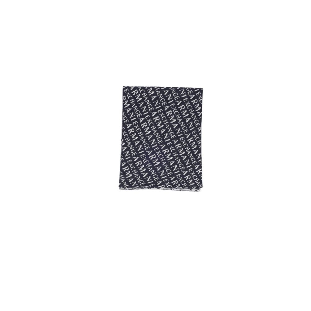 Armani Exchange Blue Wool Scarf for Timeless Sophistication