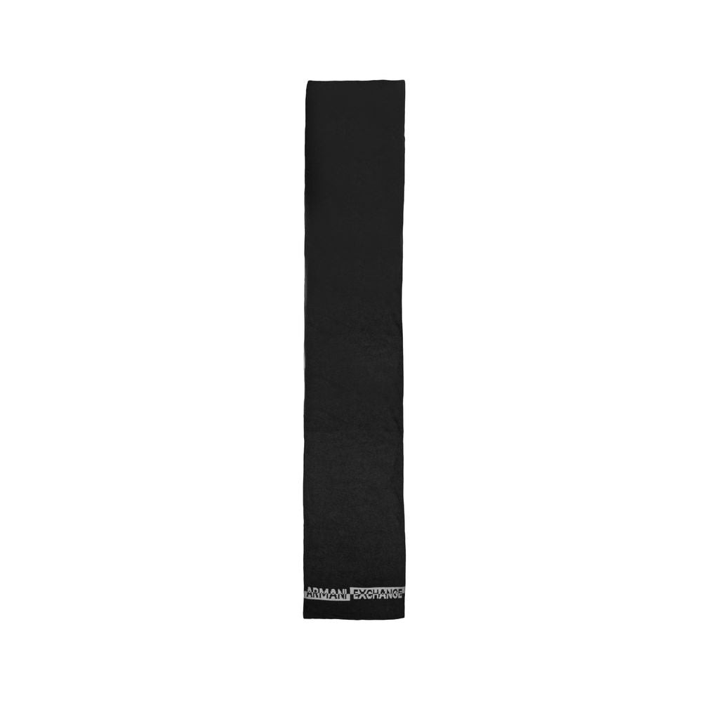 Armani Exchange Black Wool Scarf - Sophisticated Luxury Accessory