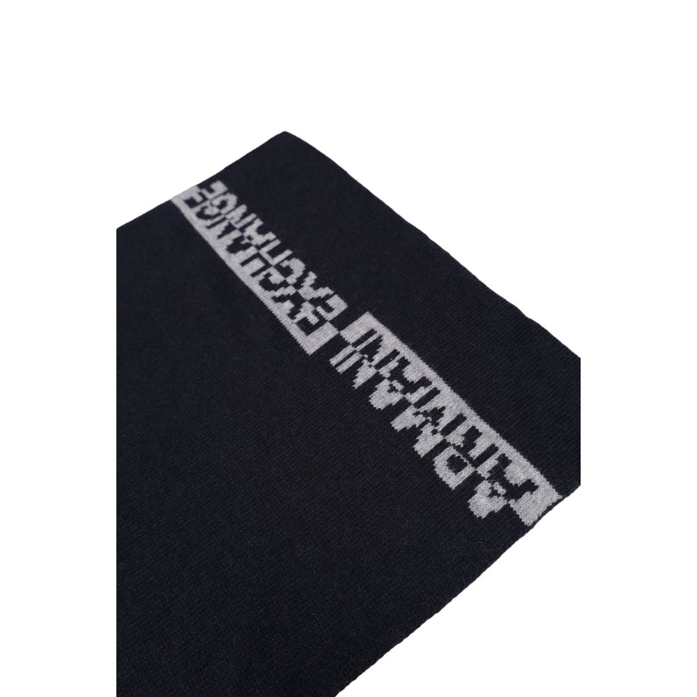Armani Exchange Blue Wool Scarf for Elevated Style
