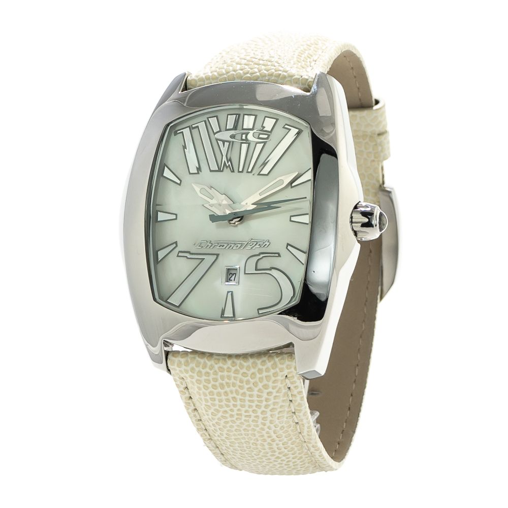 Chronotech White Leather Watch for Timeless Elegance