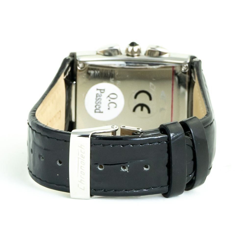 Chronotech Black Leather Watch: Timeless Elegance Redefined
