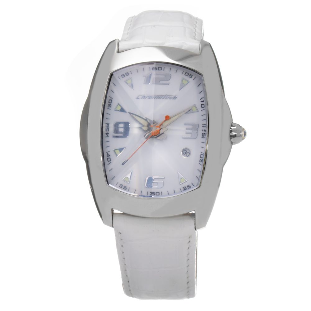 Chronotech White Leather Watch - Timeless Elegance Redefined
