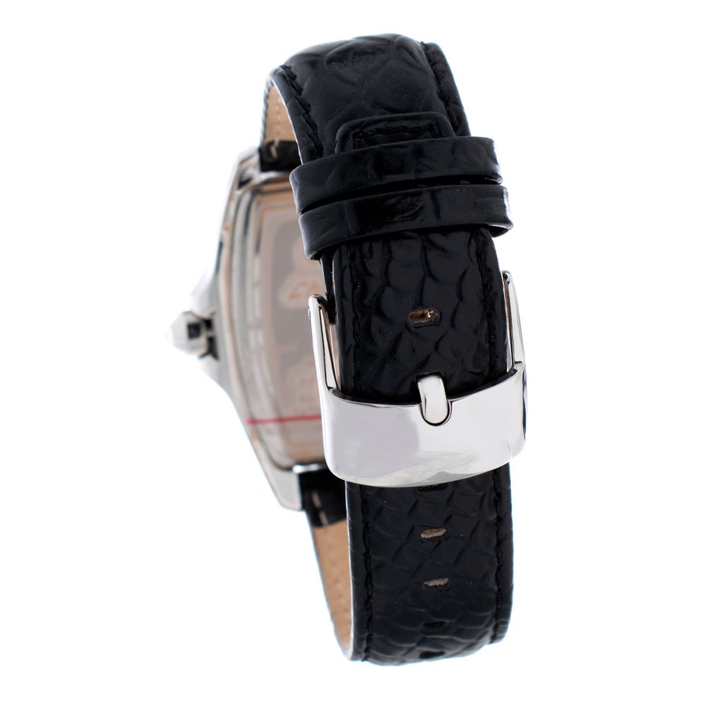 Chronotech Black Leather Watch: Timeless Sophistication