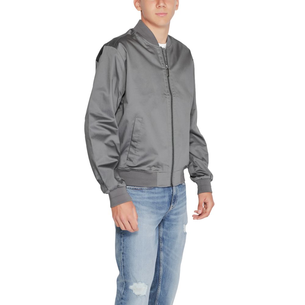 Calvin Klein Gray Organic Cotton Jacket for Sophisticated Style