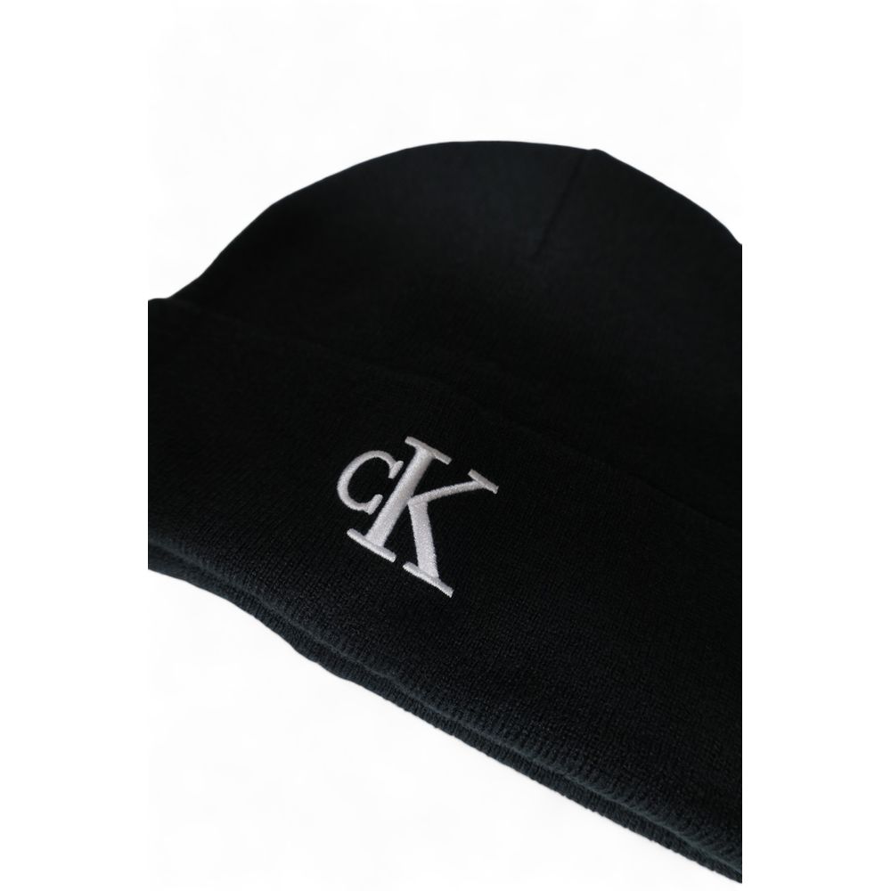 Calvin Klein Black Wool Beanie for Elevated Style