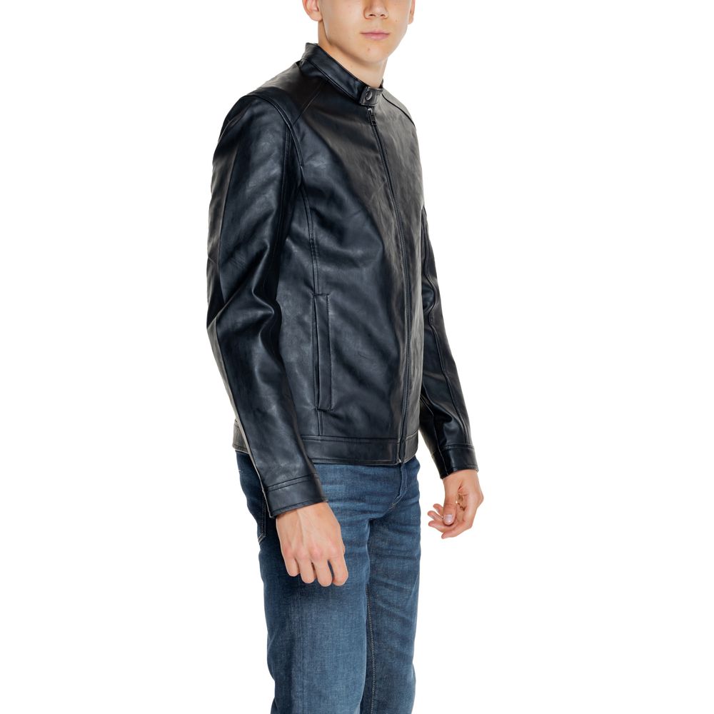 Jack Jones Black Wool Jacket for Effortless Sophistication