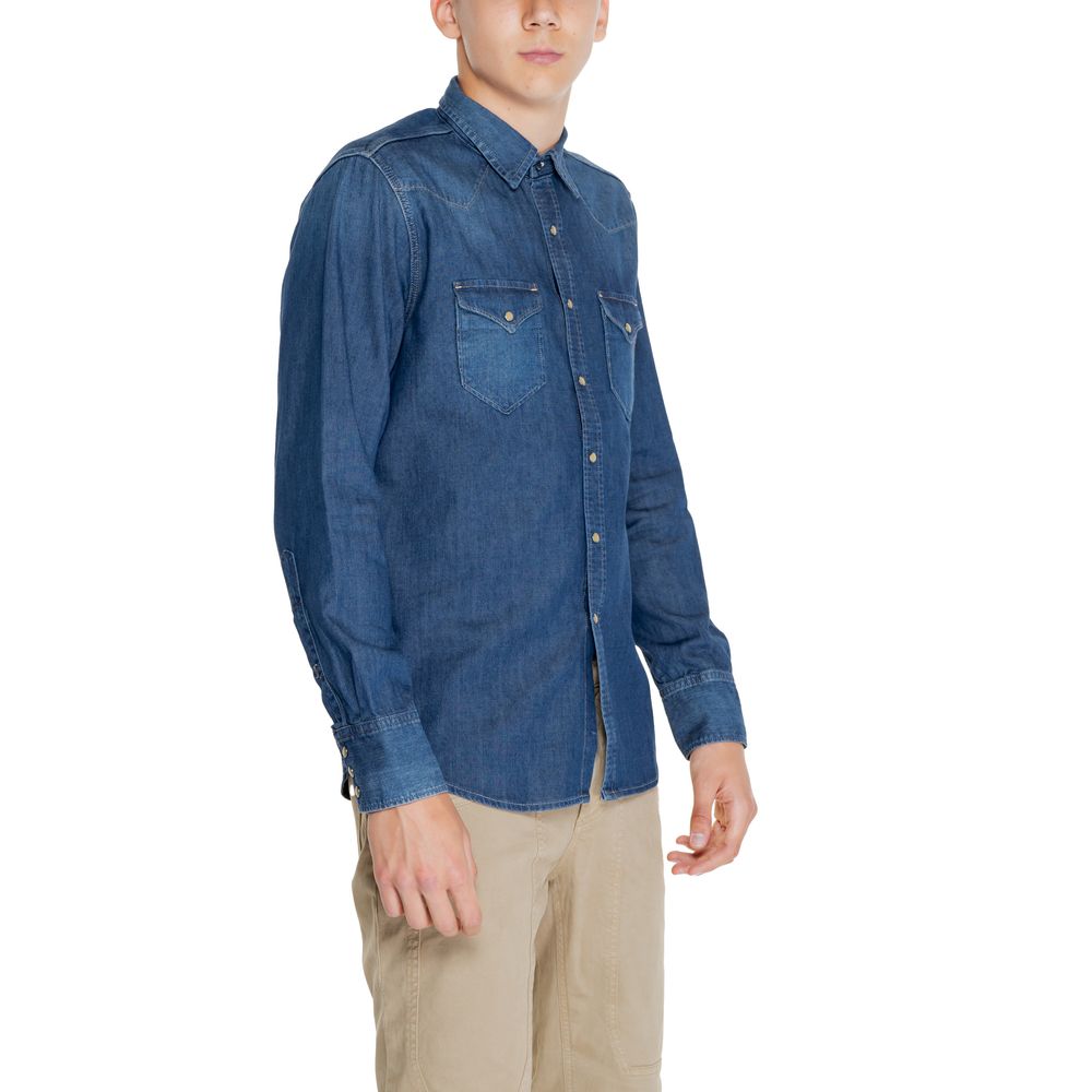 Replay Blue Cotton Shirt - Timeless Elegance Redefined