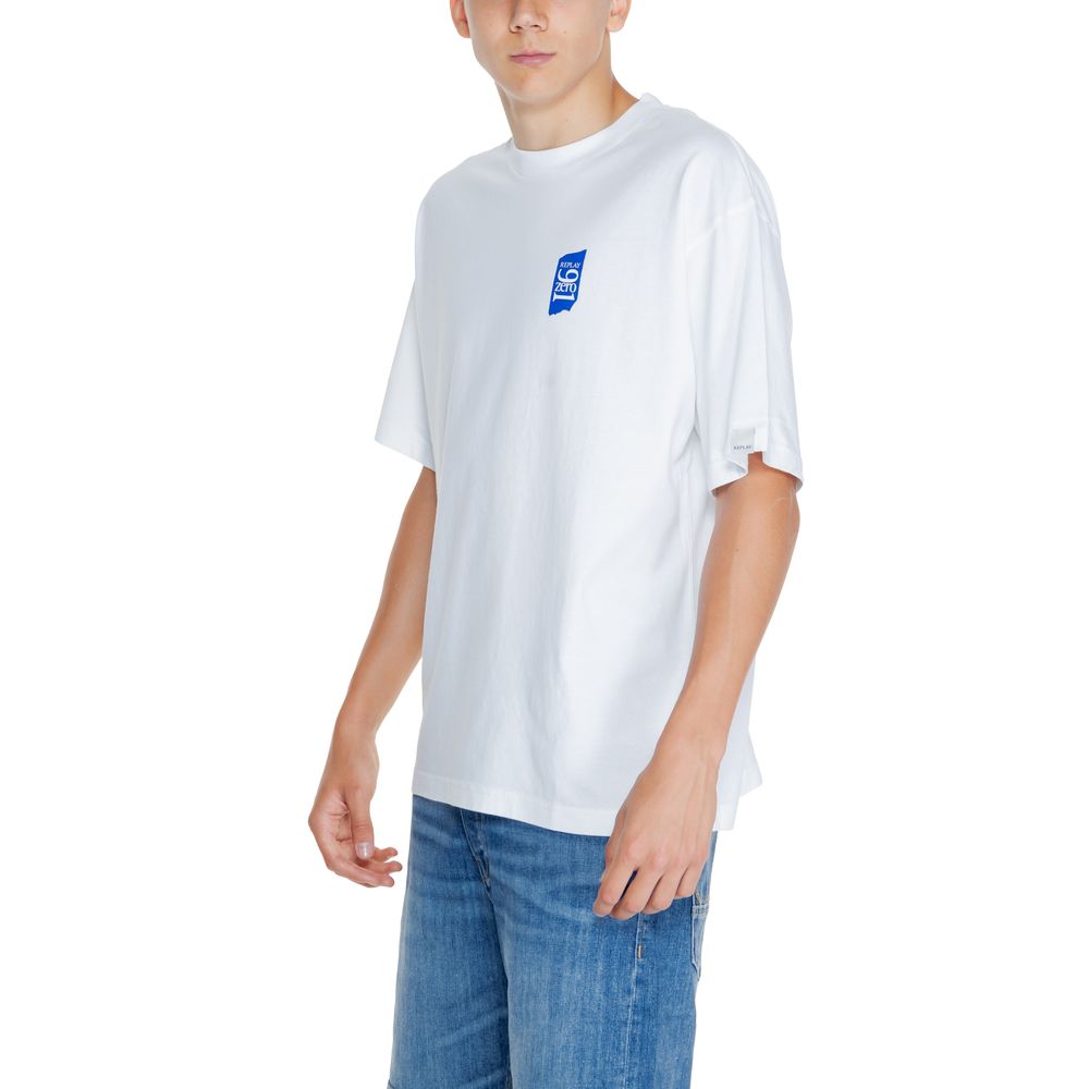 Replay White Cotton T-Shirt for Effortless Sophistication