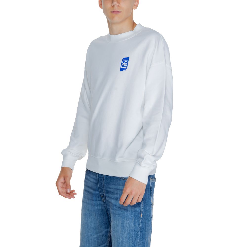 Replay White Cotton Sweater for Effortless Sophistication