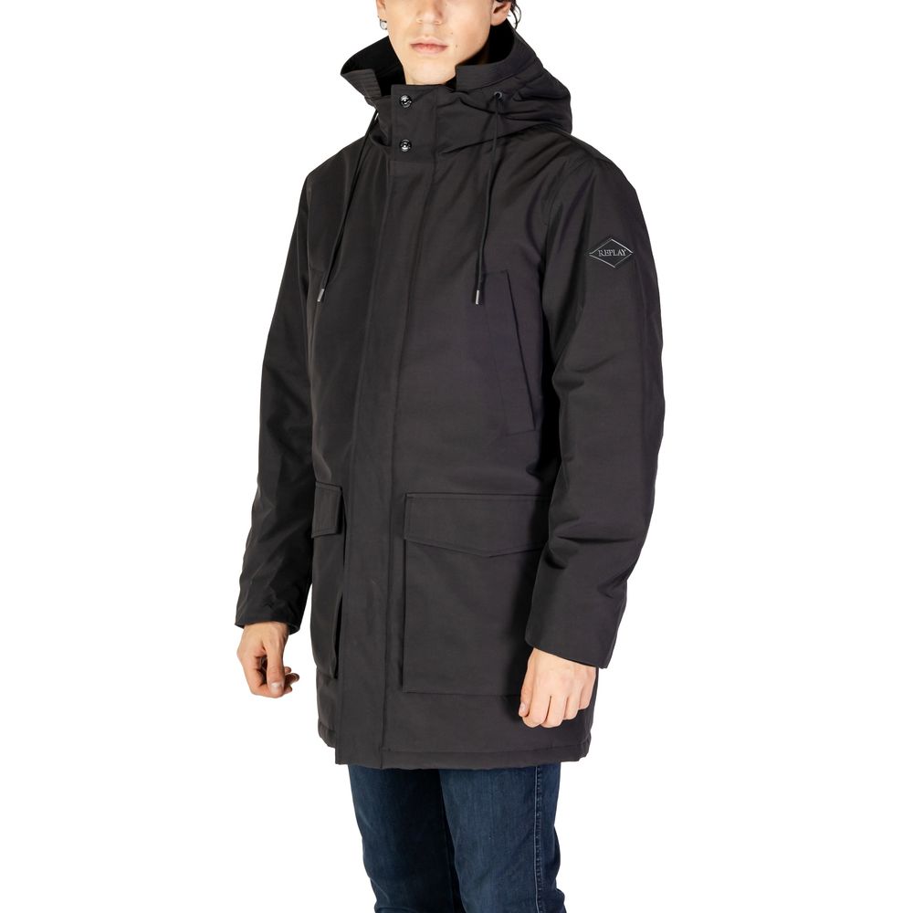 Replay Black Jacket with Contemporary Elegance and Style