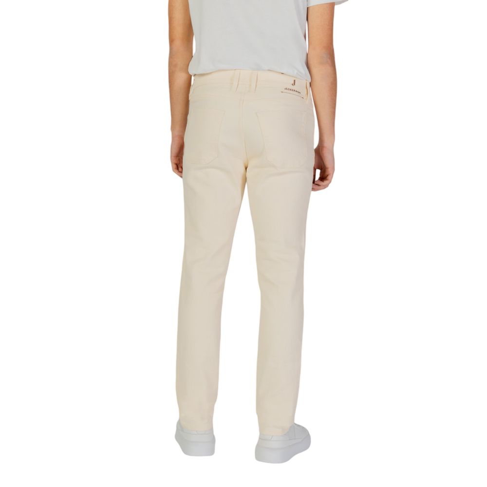 Jeckerson Cream Cotton Jeans for Effortless Elegance