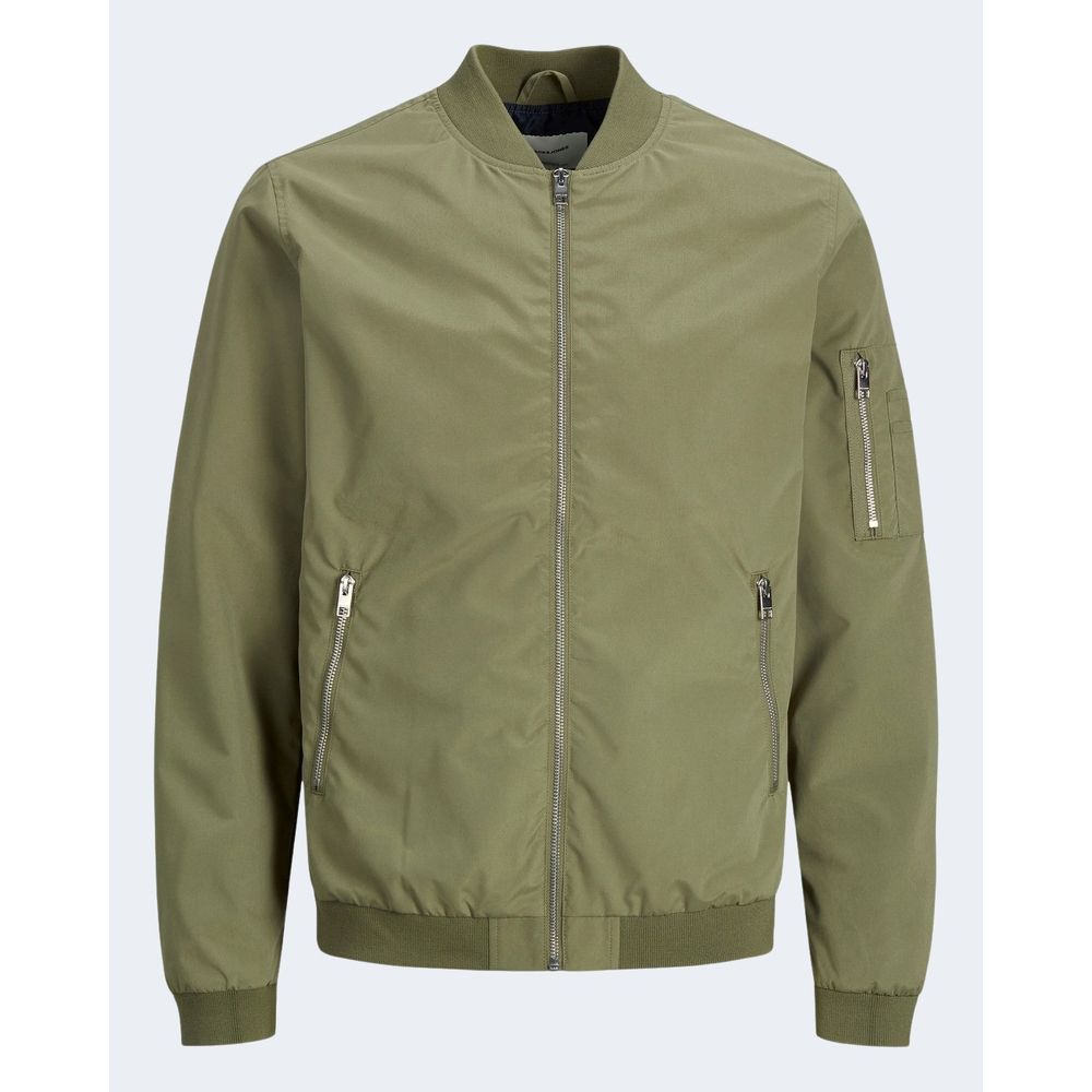 Jack Jones Green Cotton Jacket for Effortless Sophistication
