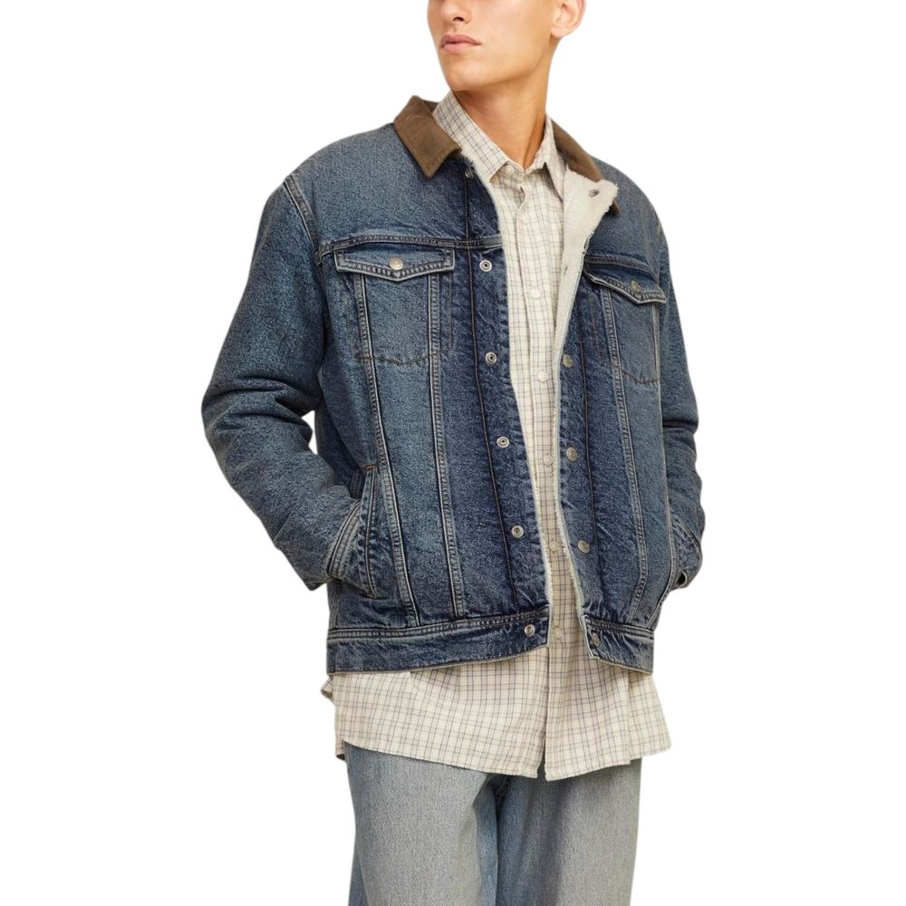 Jack Jones Blue Cotton Jacket for Elevated Style