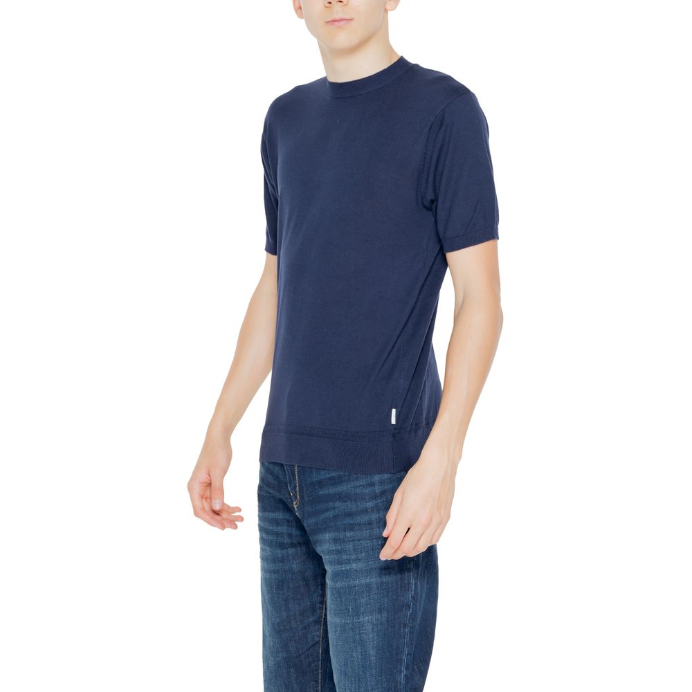 Hamaki-Ho Blue Cotton T-Shirt for Effortless Elegance