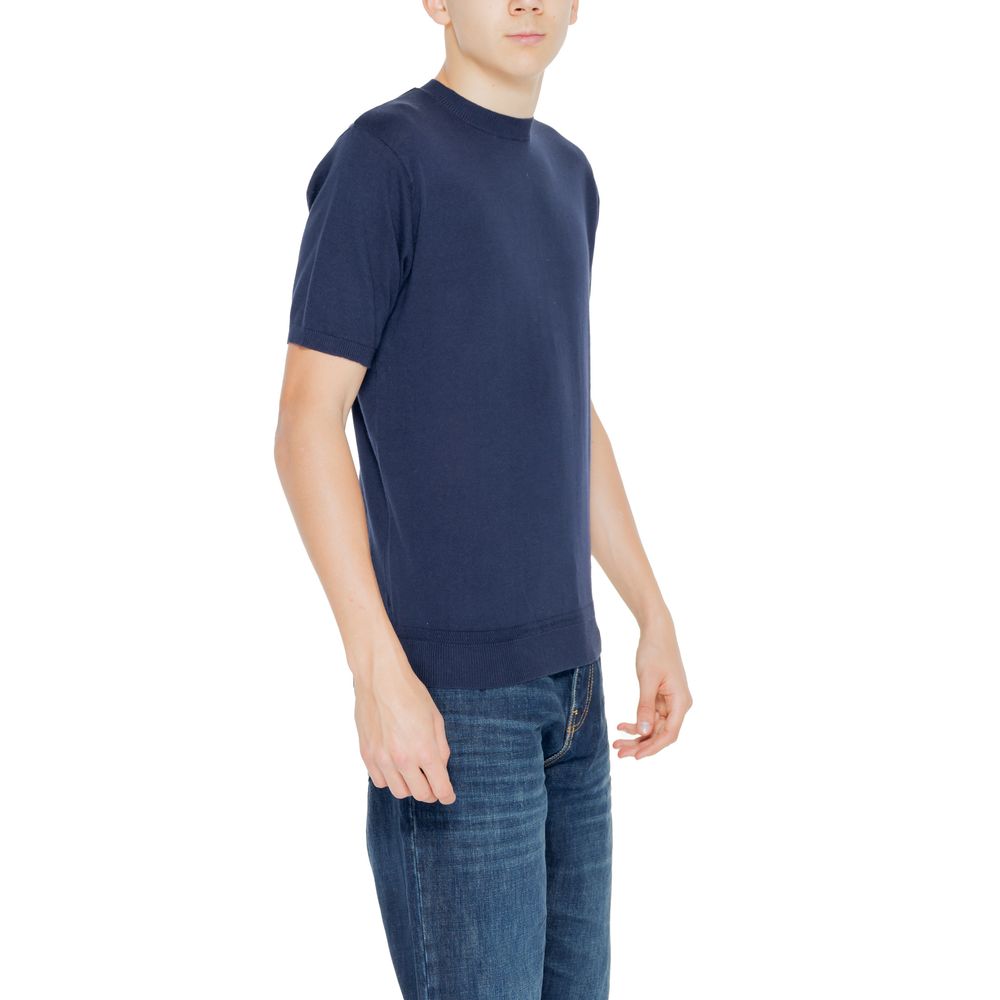 Hamaki-Ho Blue Cotton T-Shirt for Effortless Elegance