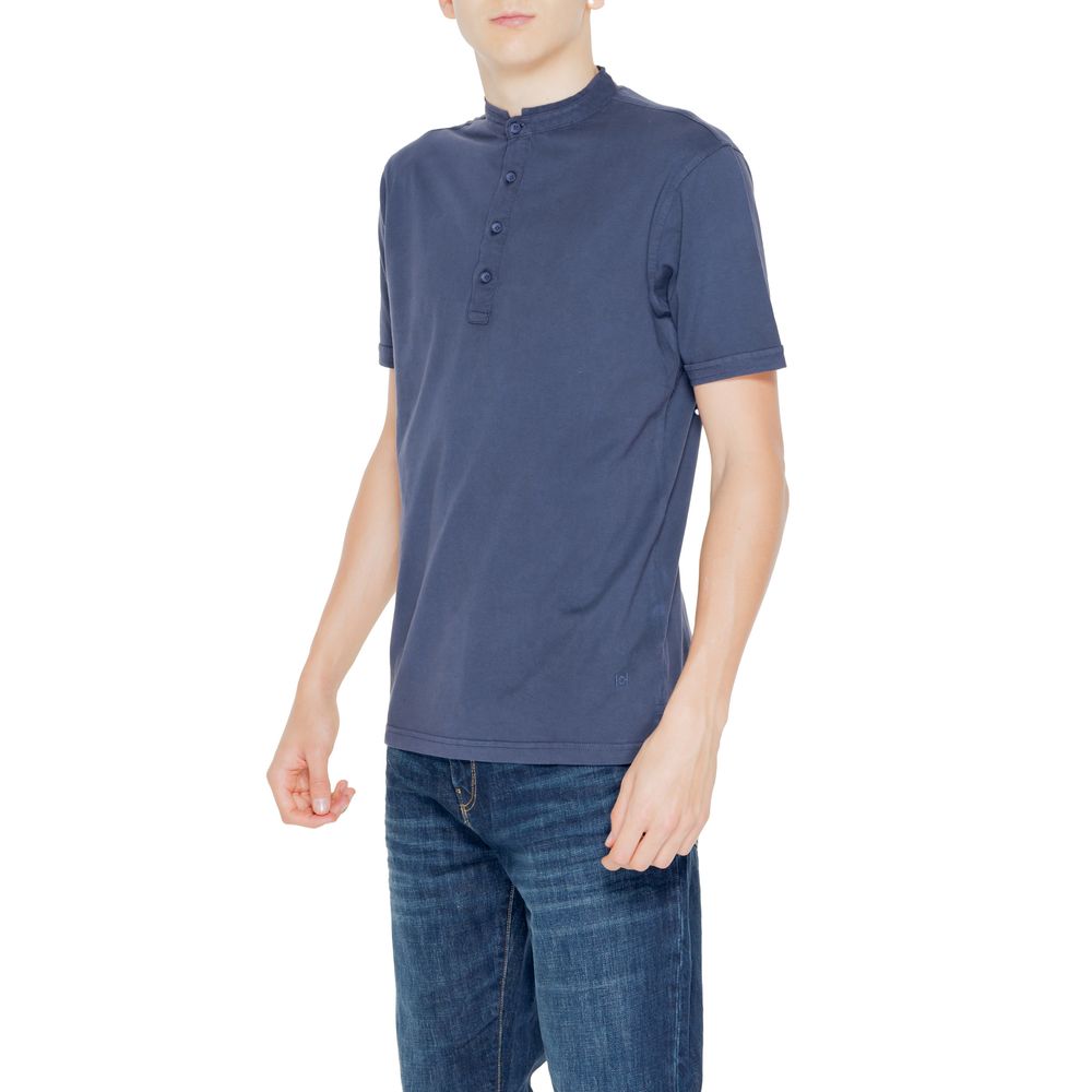 Hamaki-Ho Blue Cotton T-Shirt in Luxurious Design