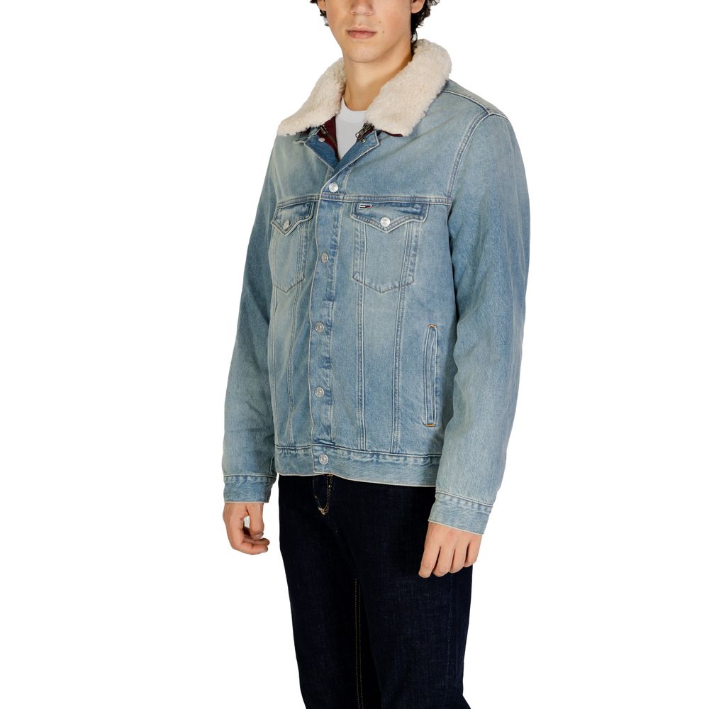 Tommy Hilfiger Light Blue Cotton Jacket Elegance