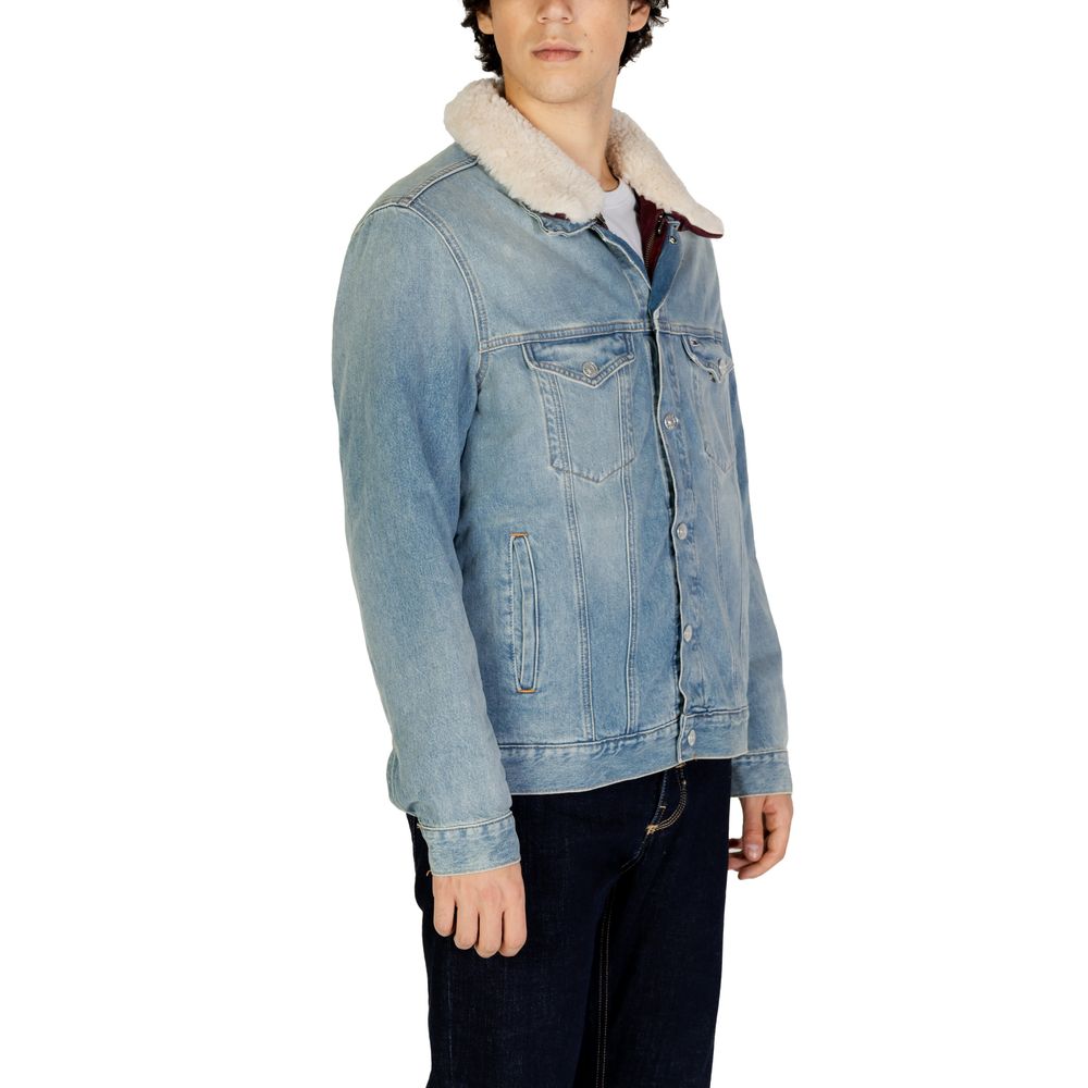 Tommy Hilfiger Light Blue Cotton Jacket Elegance