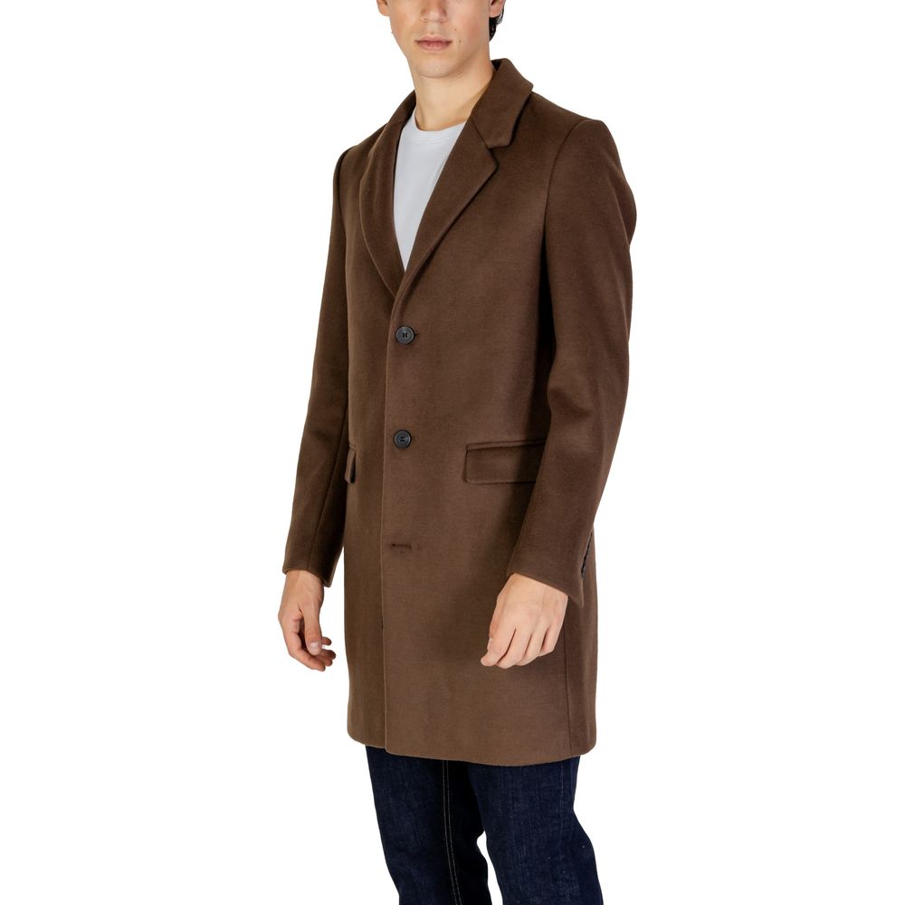 Antony Morato Brown Wool Jacket for Sophisticated Style