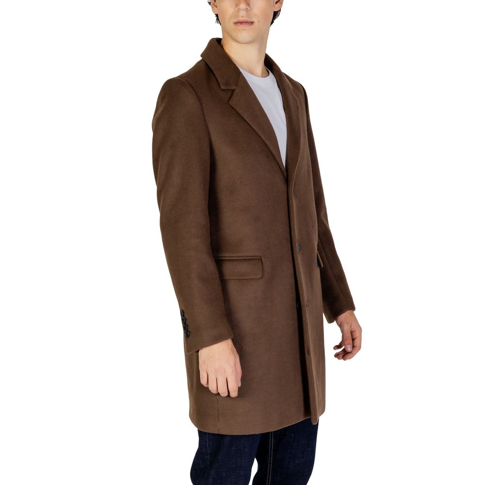 Antony Morato Brown Wool Jacket for Sophisticated Style