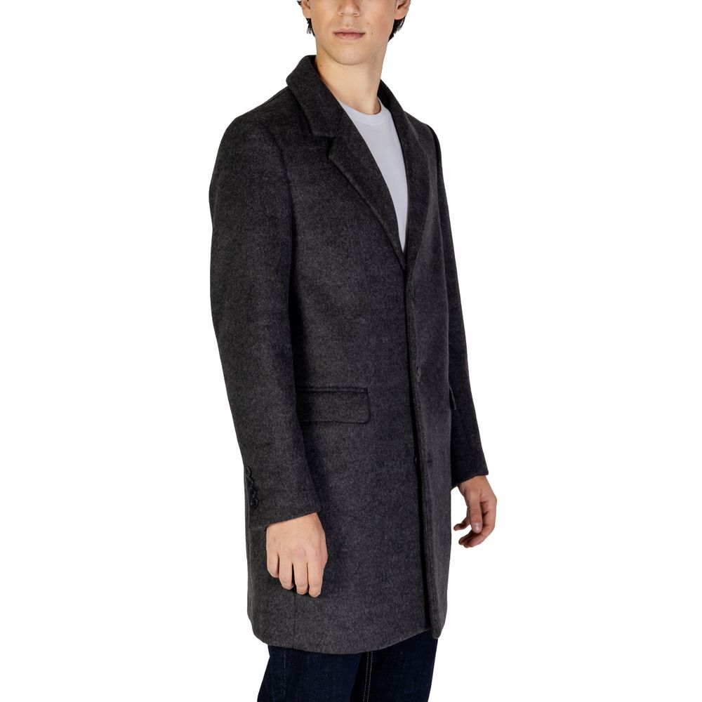 Antony Morato Gray Wool Jacket for Elevated Outerwear Style