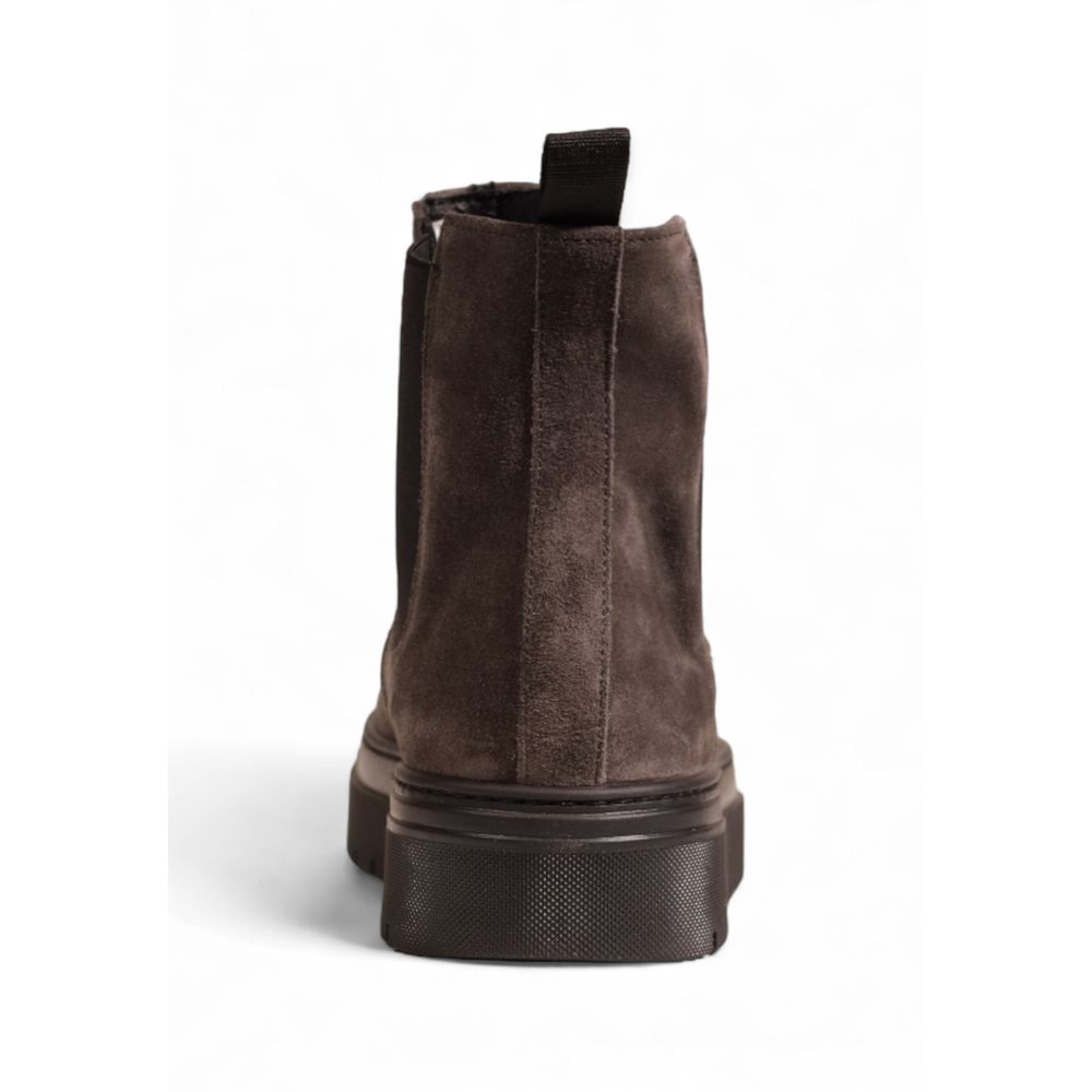 Antony Morato Gray Suede Leather Boot for Elevated Style