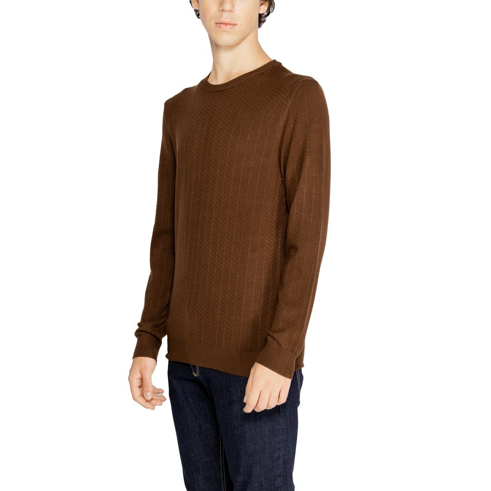 Antony Morato Brown Viscose Sweater for Elegant Style
