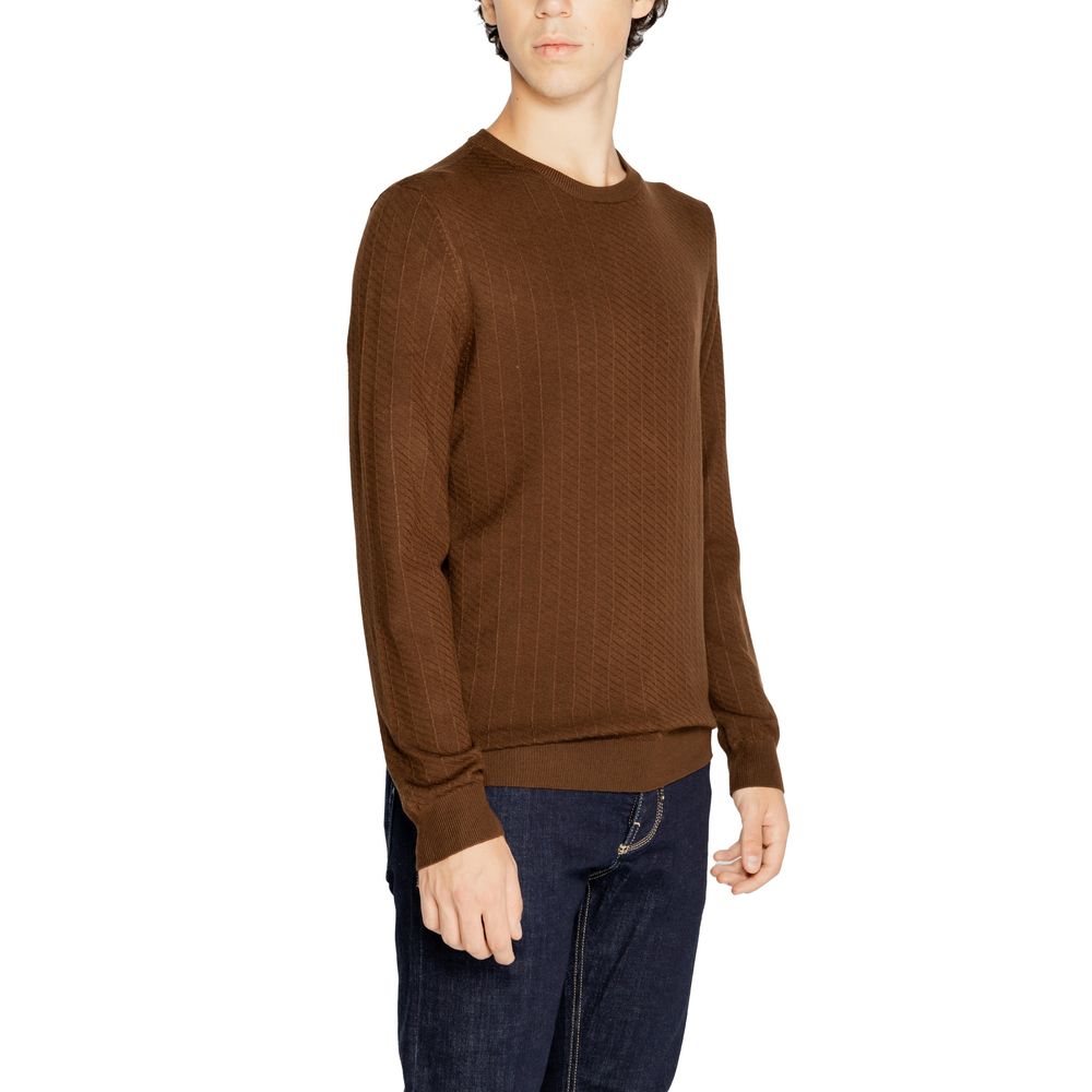 Antony Morato Brown Viscose Sweater for Elegant Style