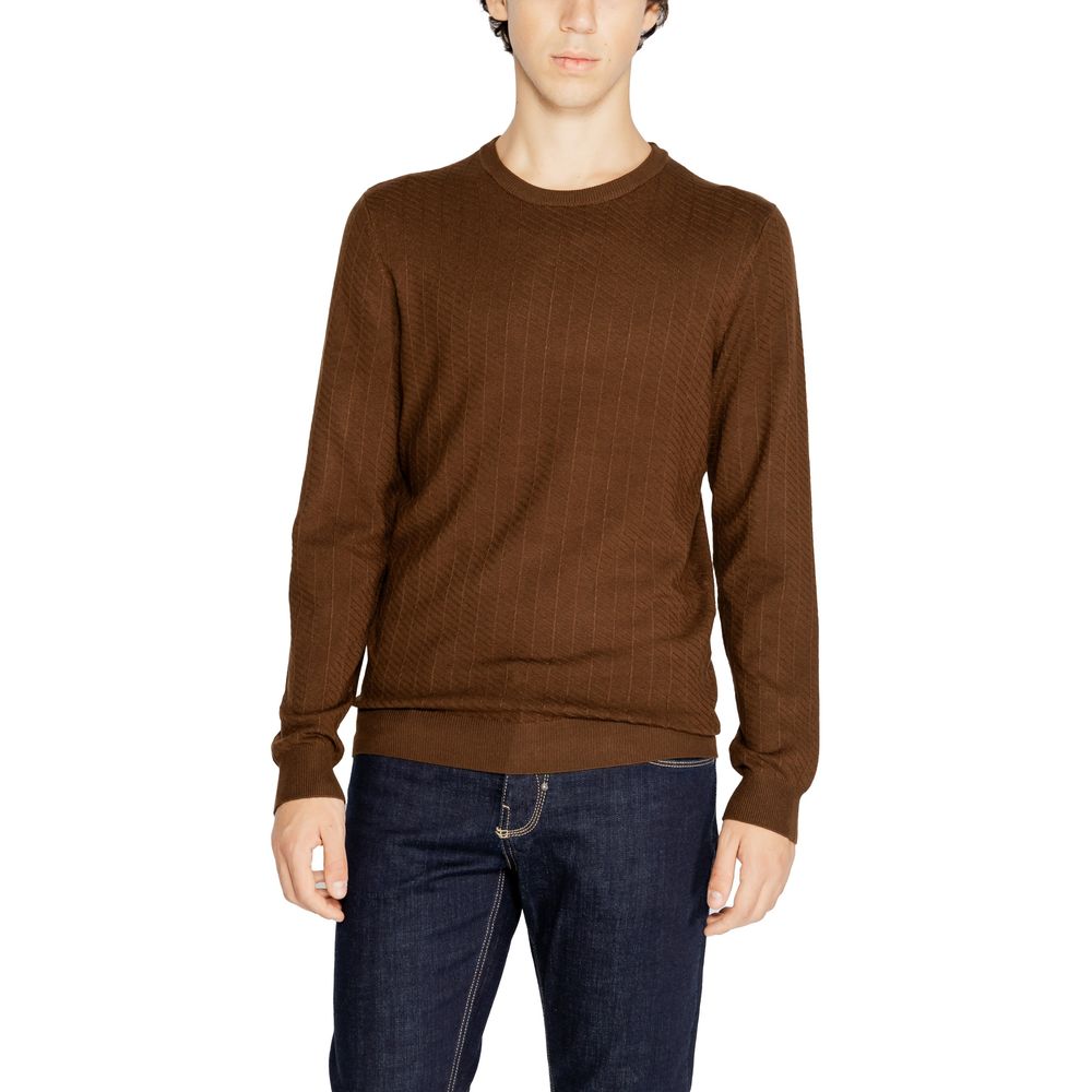 Antony Morato Brown Viscose Sweater for Elegant Style