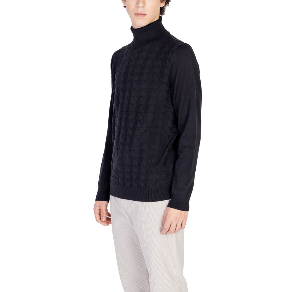 Antony Morato Black Cotton Sweater for Timeless Elegance