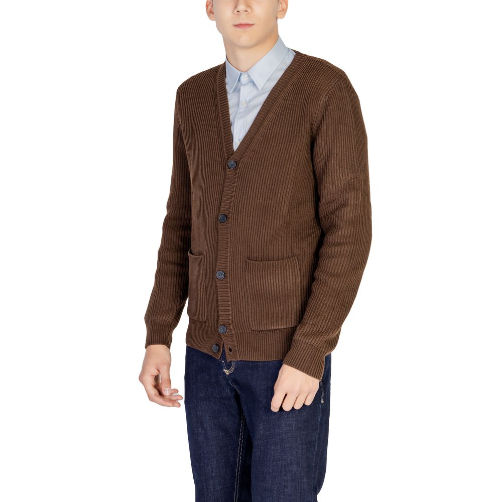 Antony Morato Brown Wool Cardigan for Elevated Style