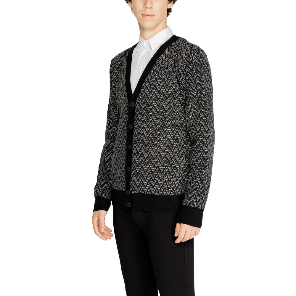 Antony Morato Black Mohair Cardigan for Effortless Elegance