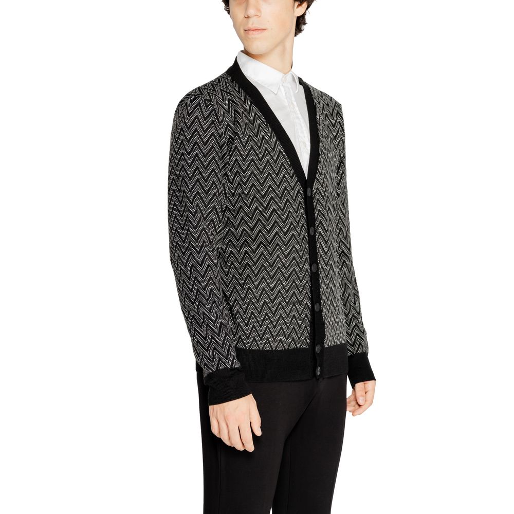 Antony Morato Black Mohair Cardigan for Effortless Elegance