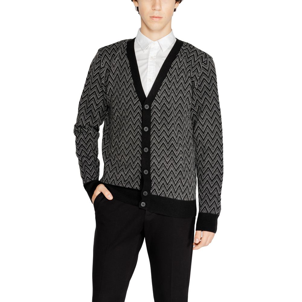 Antony Morato Black Mohair Cardigan for Effortless Elegance