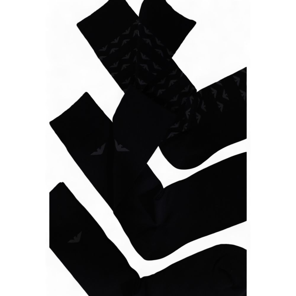 Emporio Armani Black Cotton Sock for Sophisticated Style
