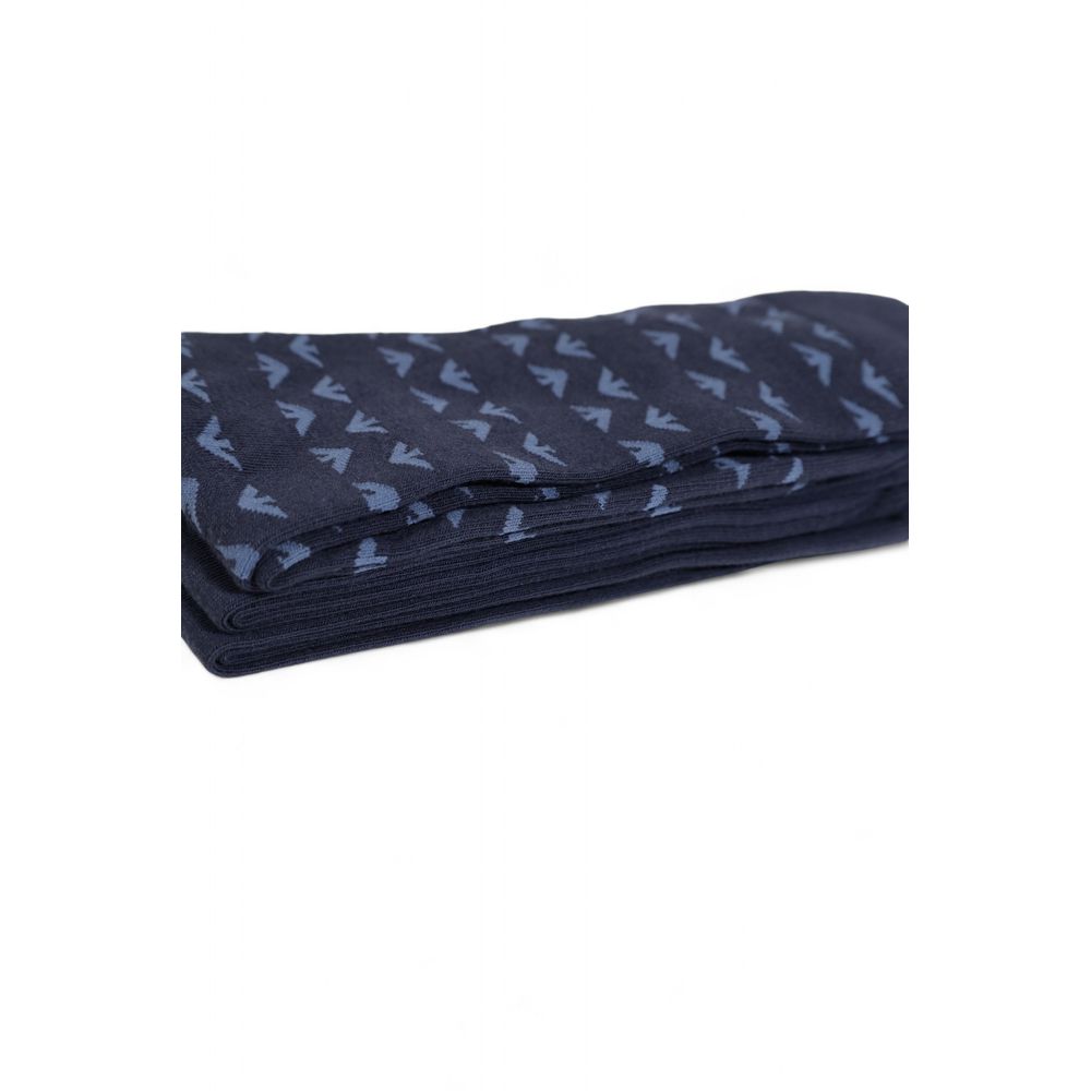 Emporio Armani Blue Cotton Sock for Elevated Style
