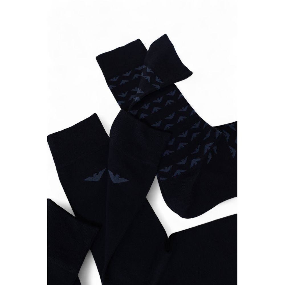 Emporio Armani Blue Cotton Sock for Elevated Style