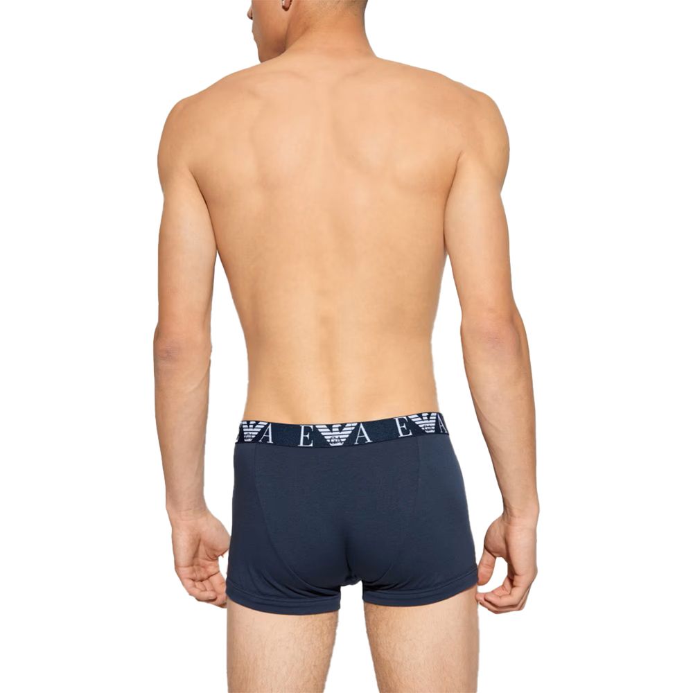Emporio Armani Blue Cotton Luxury Underwear Trunks